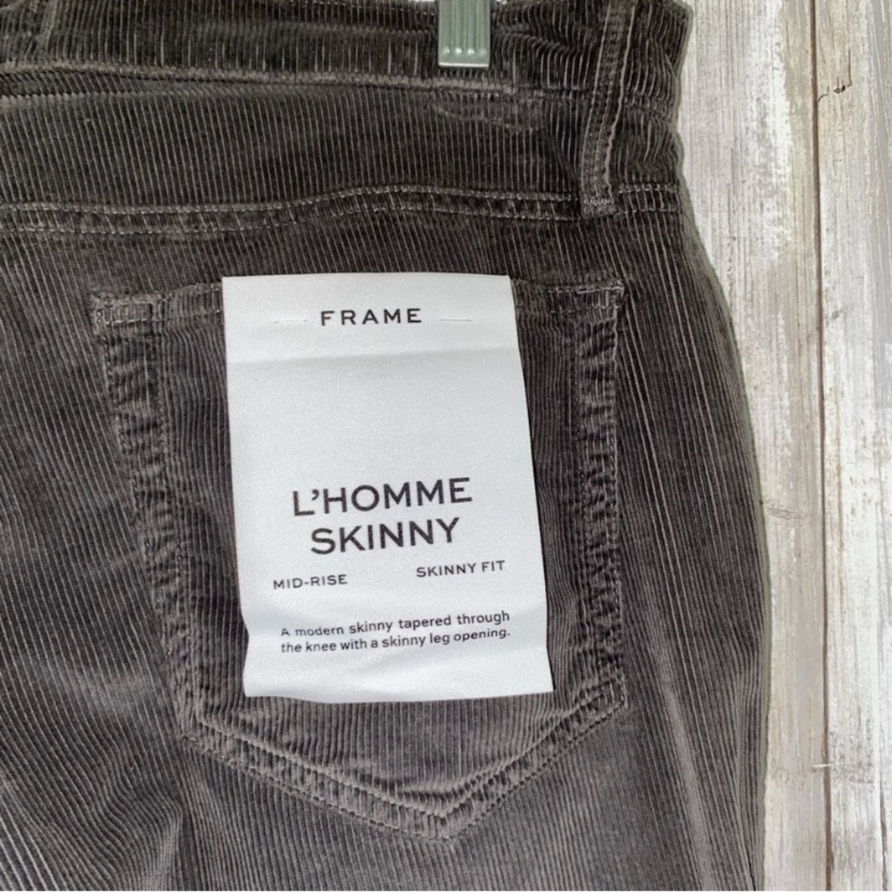 NWT FRAME L’Homme Grey Men’s Skinny Fit Corduroy In Savile Grey - Picture 8 of 8